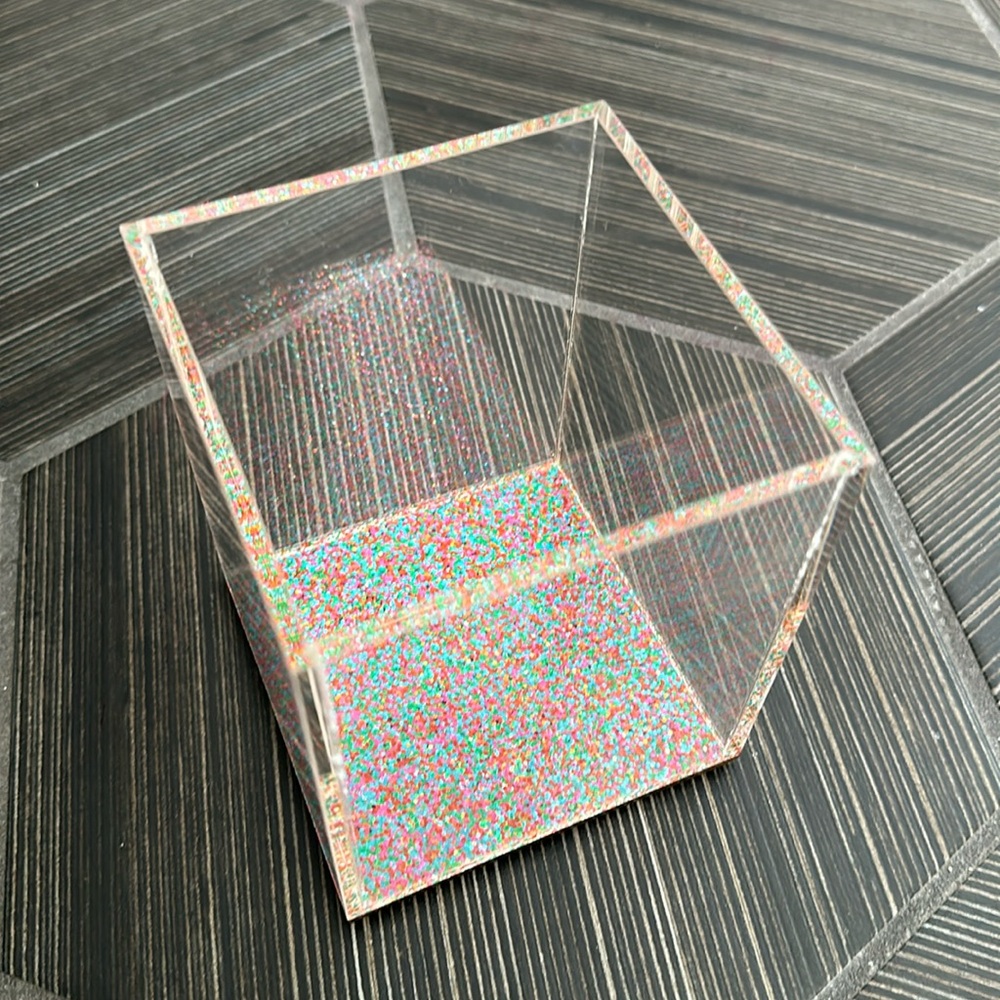 Kate Spade glitter acrylic makeup brush holder